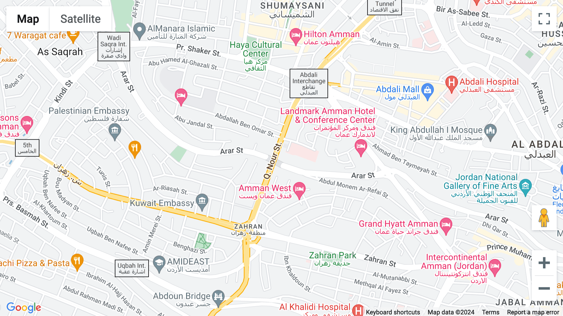 Click for interative map of Regus Jordan, Armada Tower, Arar Mustafa Wahbi Al Tal St, 183 Saqra Complex A, 1st Floor, Amman