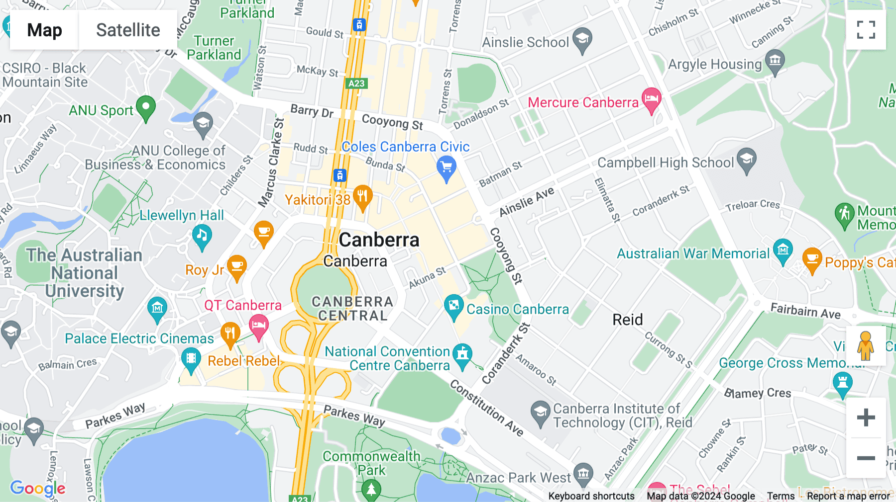 Click for interative map of 224 Bunda Street, Canberra, Canberra