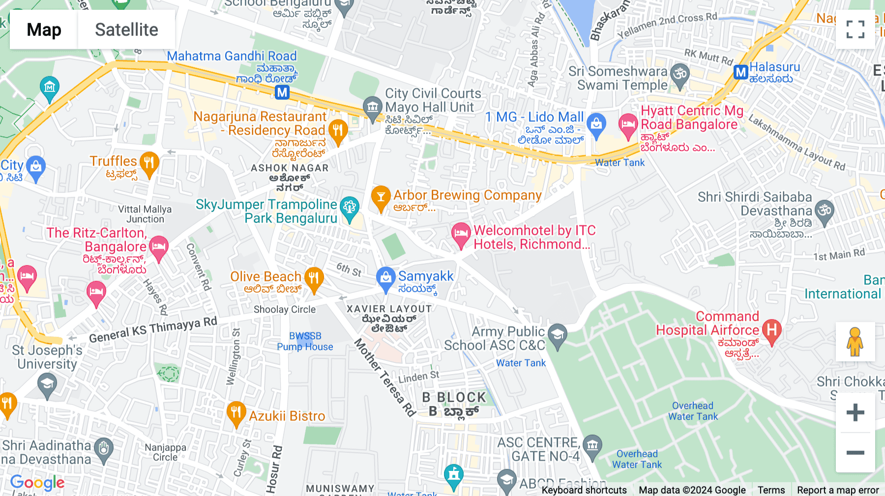 Click for interative map of 2F, Embassy Quest, 45/1, Magrath Rd, Next To Hosmat Hospital, Richmond Town, Bangalore