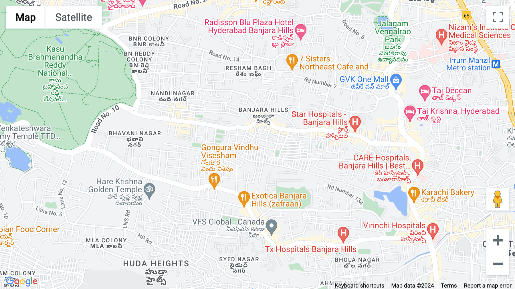 Click for interative map of No.6-3-248/B/1, Dhruv Arcade Road, Number 1 Banjara Hills Lane, opp, Kotak Bank Beside Le Benaka Building, Hyderabad