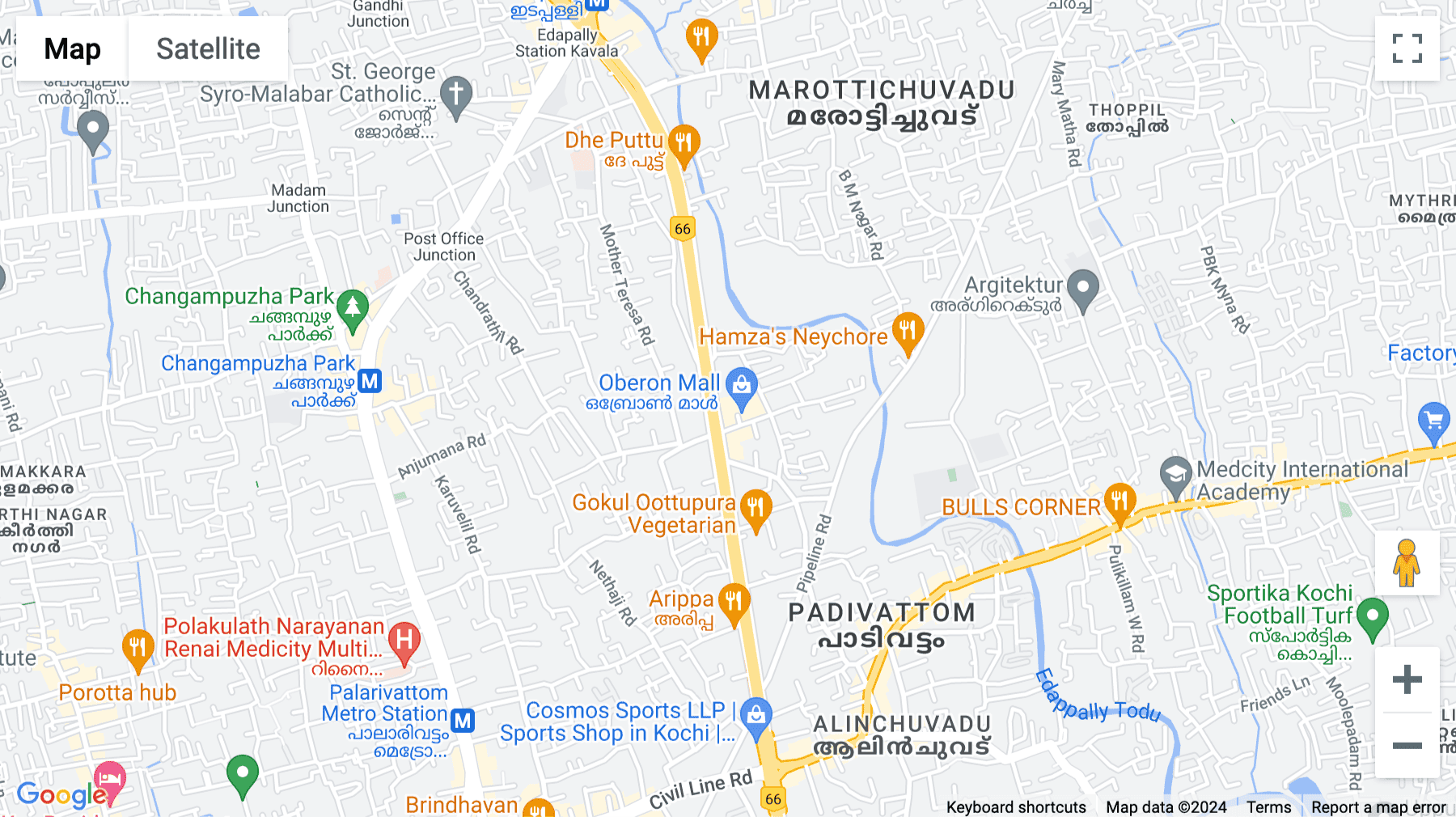 Click for interative map of 34/195, 3rd floor, Oberon mall, NH Bye Pass, Padivattom, Edappally, Ernakulam, Kerala, Kochi