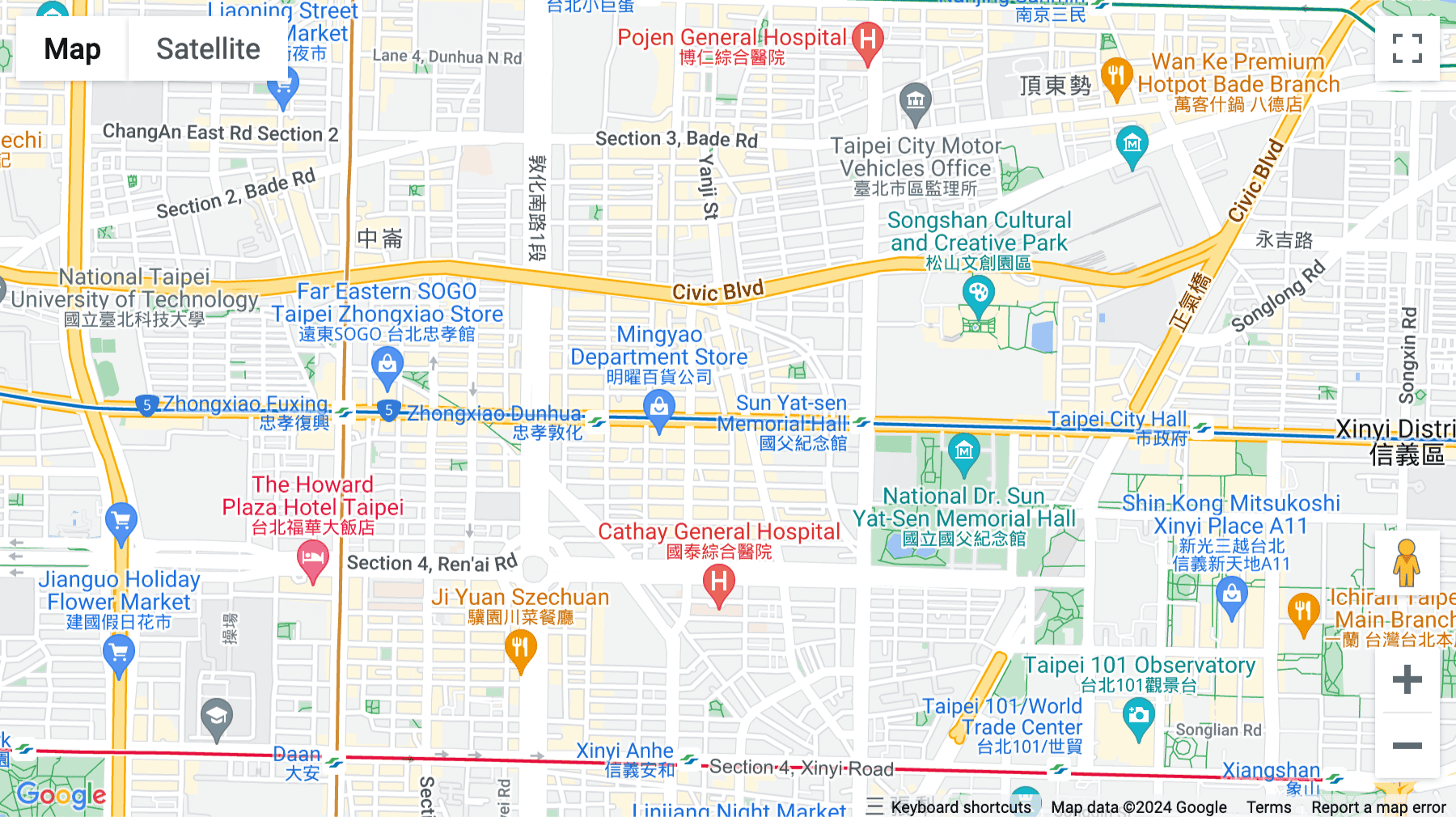 Click for interative map of 5F, No.285, Section 4, Zhongxiao East. Rd, Dahan Dist, Taipei City 106, Taiwan, Taipei