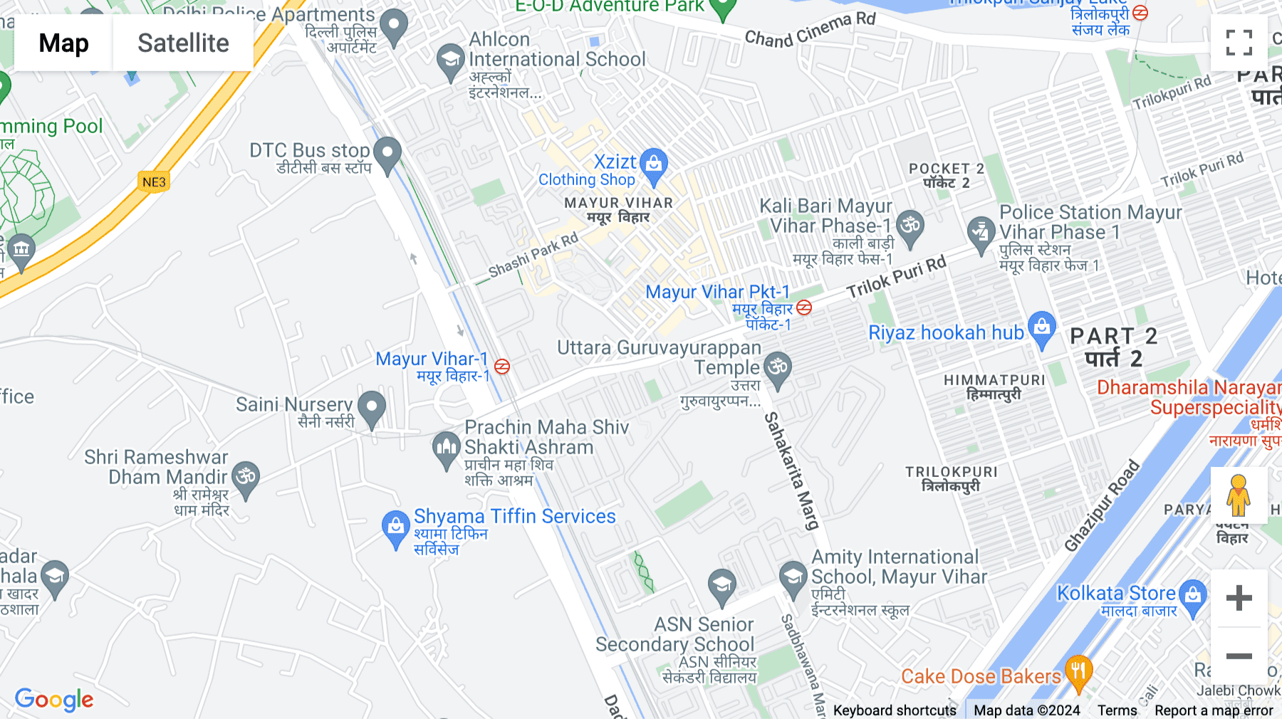 Click for interative map of 101, Pratap Nagar, Mayur Vihar Ph. 1, New Delhi