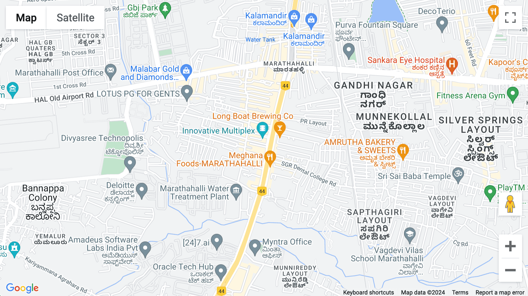 Click for interative map of Soul Space Paradigm, 1st Floor & 2nd Floor of B wing, Property 90/2 and 90/3, Outer Ring Road, Munnekalau Village, Varthur Hobli, Bangalore East Taluq, Bangalore