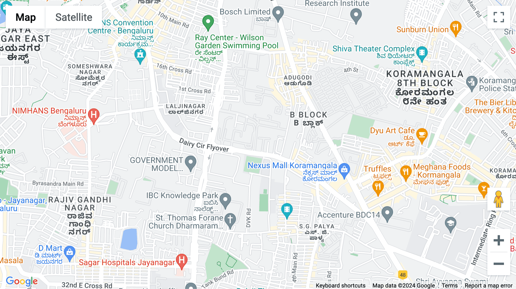 Click for interative map of Tower 3, Prestige Blue Chip, Dairy Colony, 2nd Floor, Koramangala Bengaluru, Bangalore