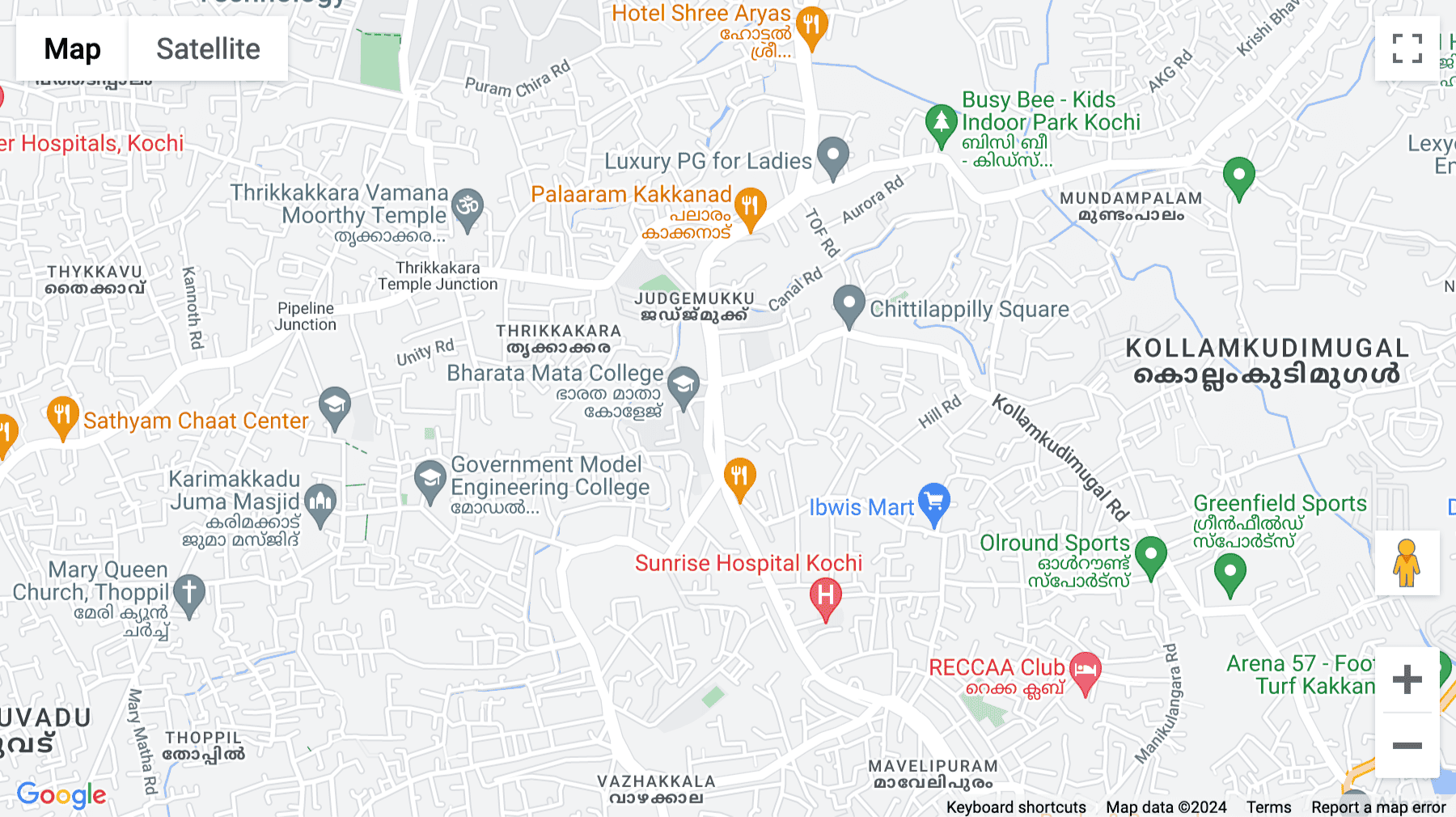 Click for interative map of Opposite Bharath Matha College, Seaport, Airport Road, 1st Floor, Infra Futura, Ernakulam, Kochi