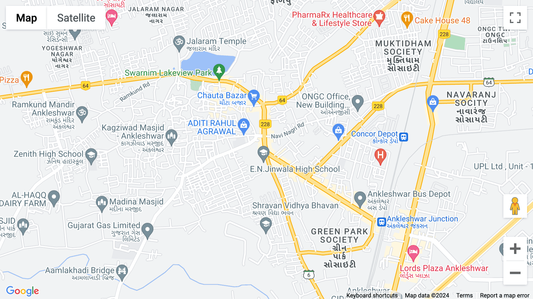 Click for interative map of Shop no. FF- 97, 1st Floor, Above Karnatak Bank, Omkar – II, Station Road, Ankleshwar, Ankleshwar