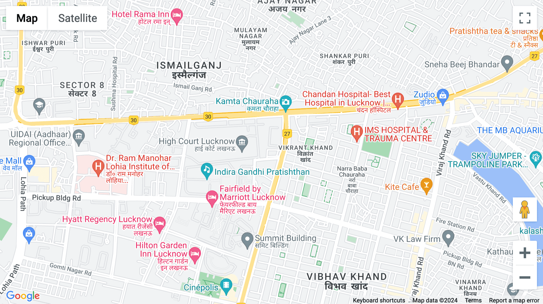 Click for interative map of Plot No-TCG/1-A/V/3, BBD Viraj Towers, Vibhuti Khand, Shaheed Path, Gomti Nagar, Lucknow, Lucknow