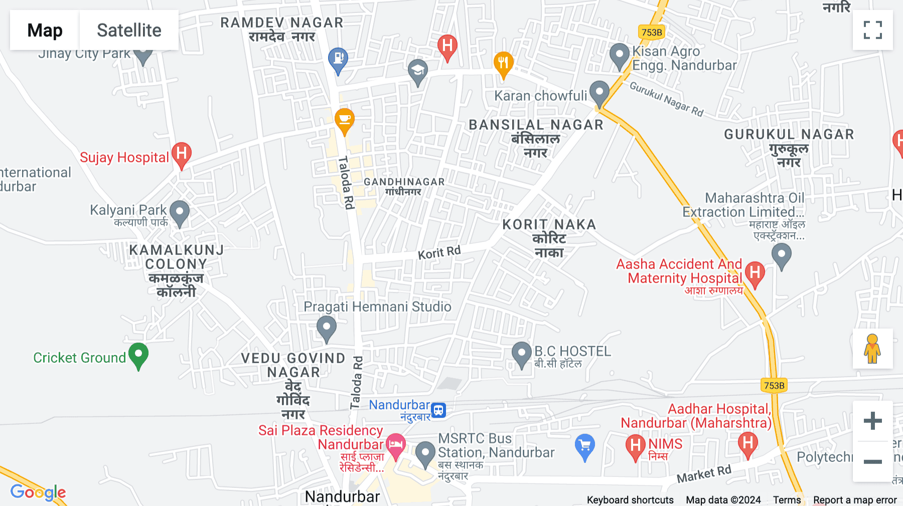 Click for interative map of 1st Floor, Shreeram Sadan, 27, Vimal Vihar, Korit Road, Nandurbar, Nandurbar