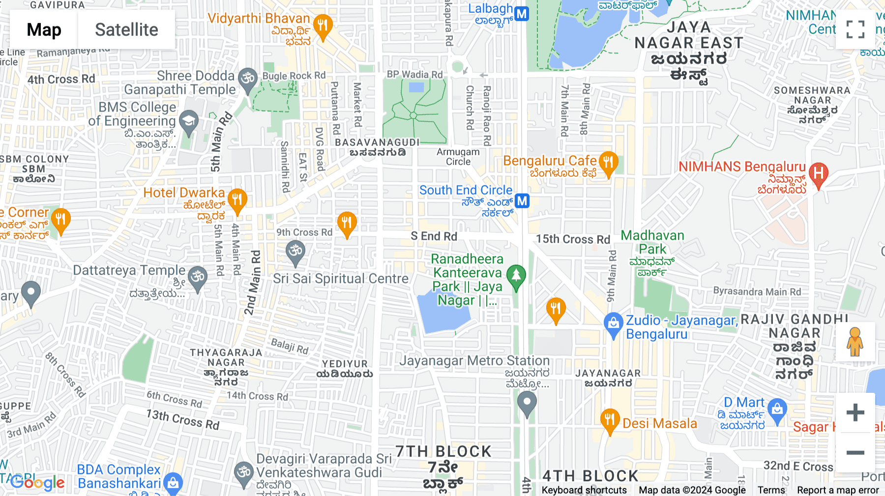 Click for interative map of Southmile, Vijayarangam Layout, Jayanagar, Bengaluru, Bangalore