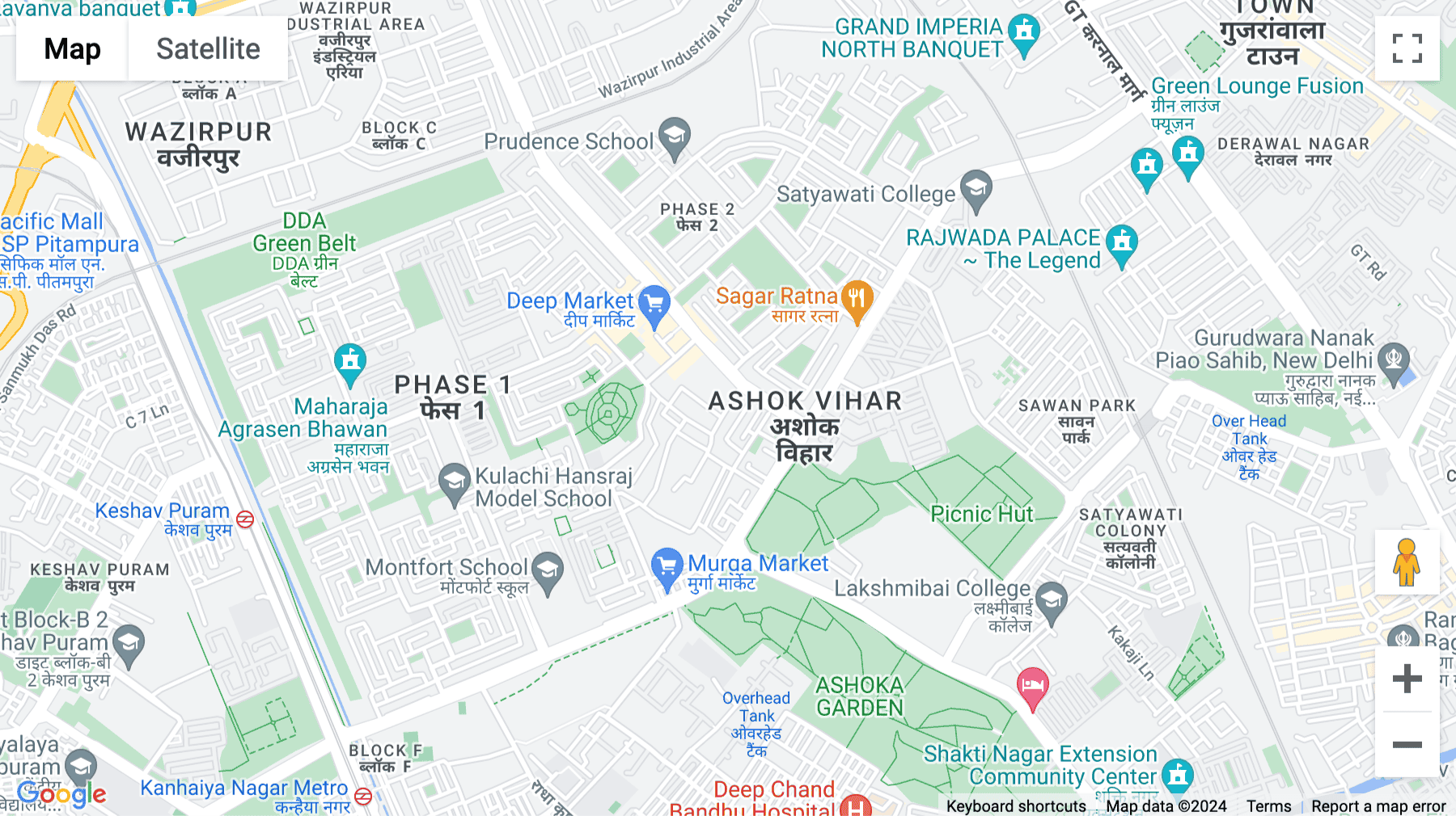 Click for interative map of WP-477, Sunrise Tower, 1st Floor, Shiv Market, New Delhi