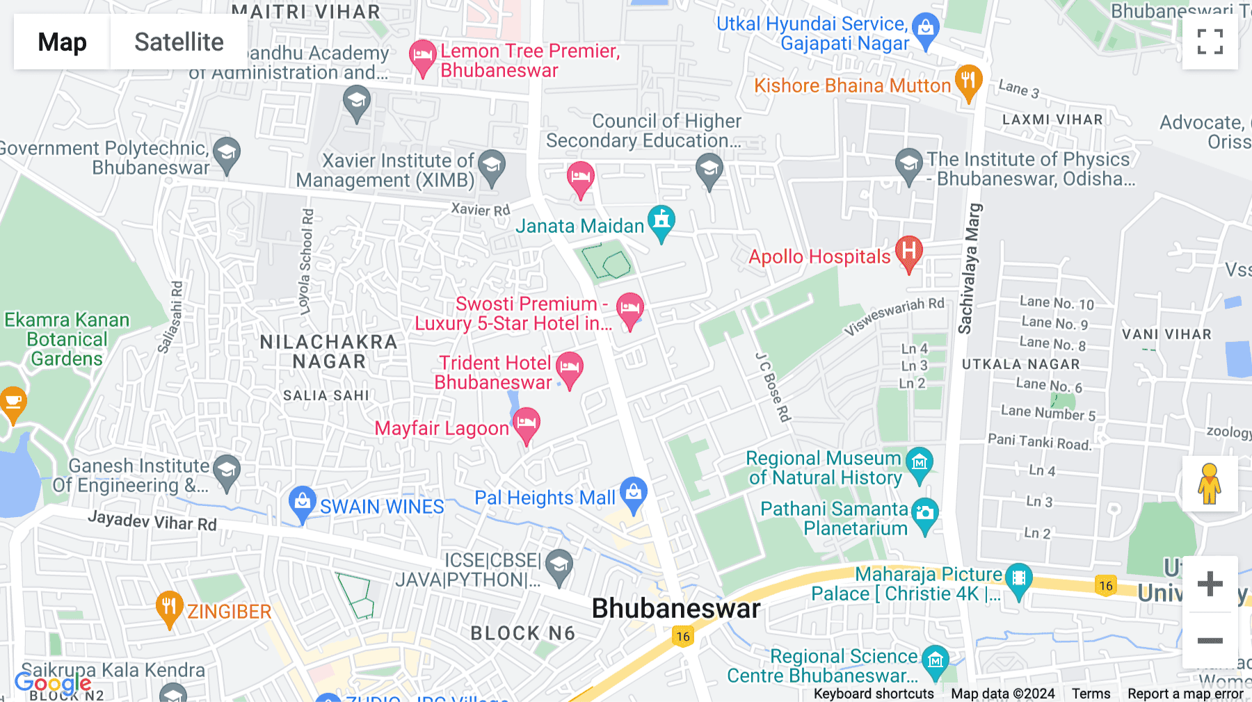 Click for interative map of Ginger Bhubaneshwar, Jayadev Vihar, Nandankanan Road, Odisha Nayapalli, Bhubaneswar