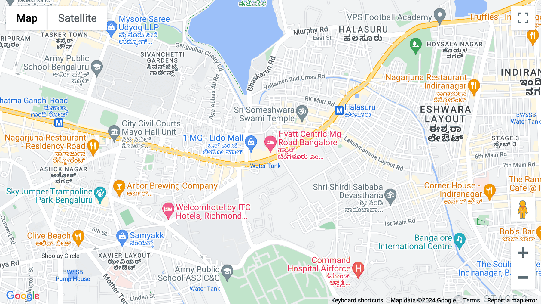 Click for interative map of One Lido Mall, Hobli Civil Area, 1/1, Old Madras Road, Someshwarpura, Raheja Towers, MG Road, Bangalore