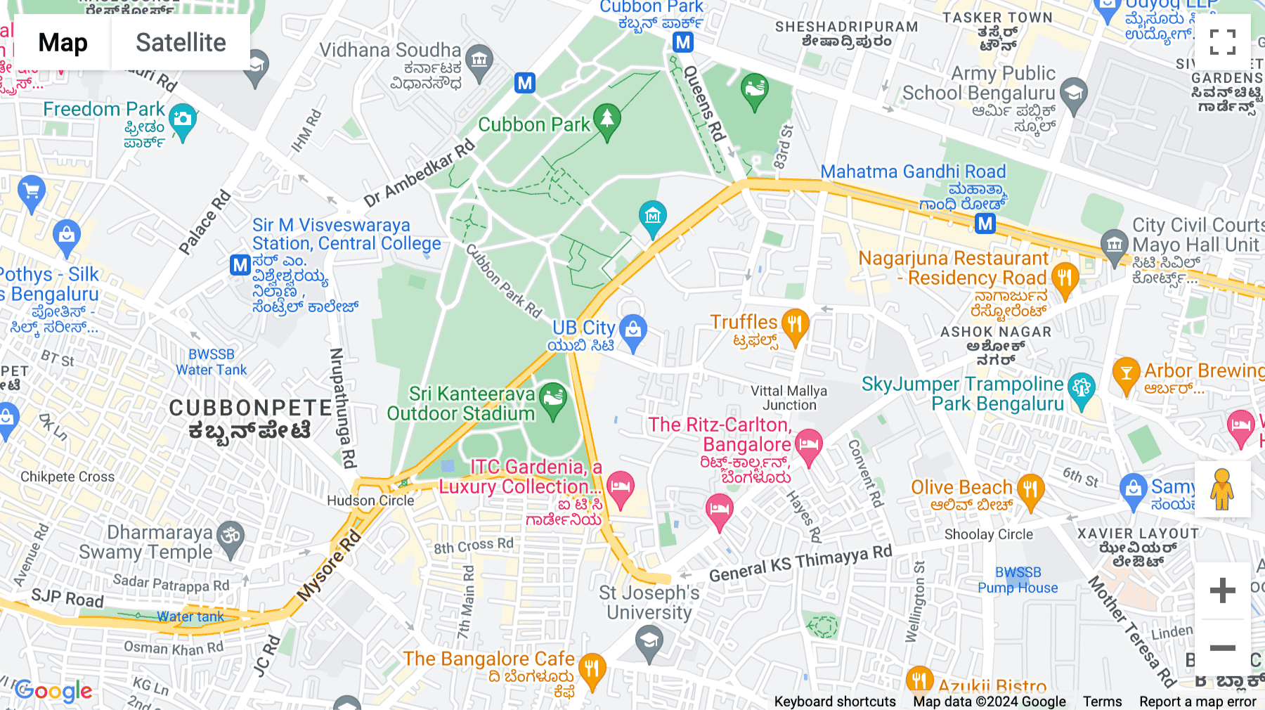 Click for interative map of Prestige UB City Vittal Mallya Road, Shanthala Nagar, Ashok Nagar, St Marks Road, 4th and 5th floor, Bangalore