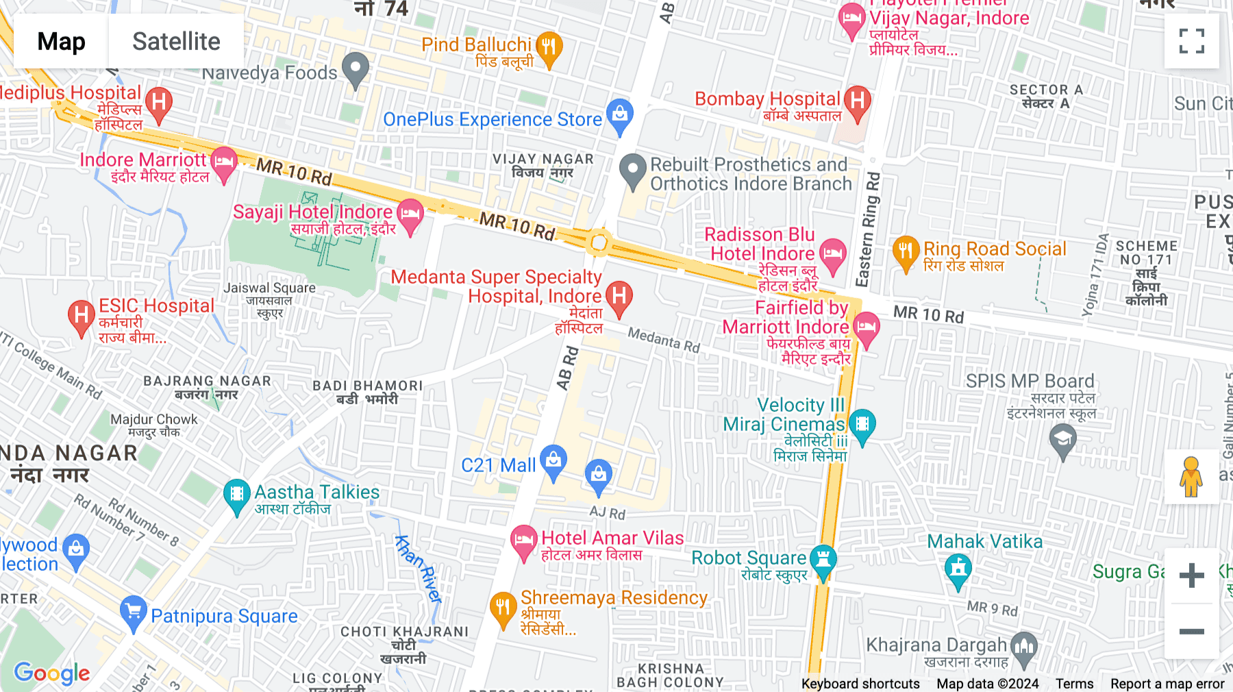 Click for interative map of Plot Number B-7, Scheme Number PU-4 Commercial, Vijay Nagar, Indore