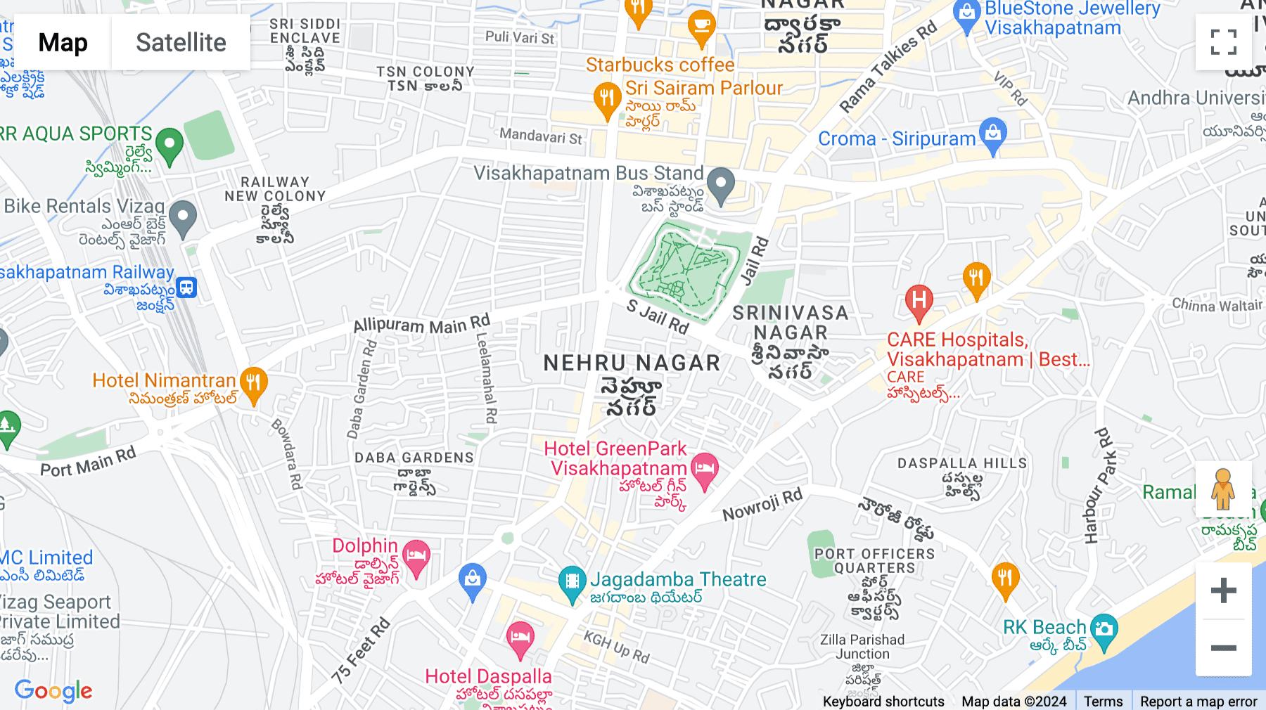 Click for interative map of d no: 45-57-6/3, Sri Krishna Arcade, Narasimha nagar, bldg opposite to bharat tent works, Visakhapatanam