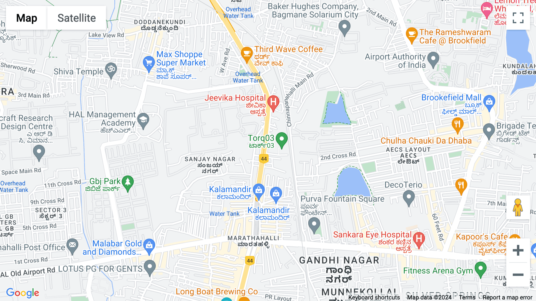 Click for interative map of Sy. No.26 (P) Of Chinnappanahalli, Village Krishna Raja Puram Hobli, Marathahalli, Kalyani Roshni Tech Hub, Bangalore