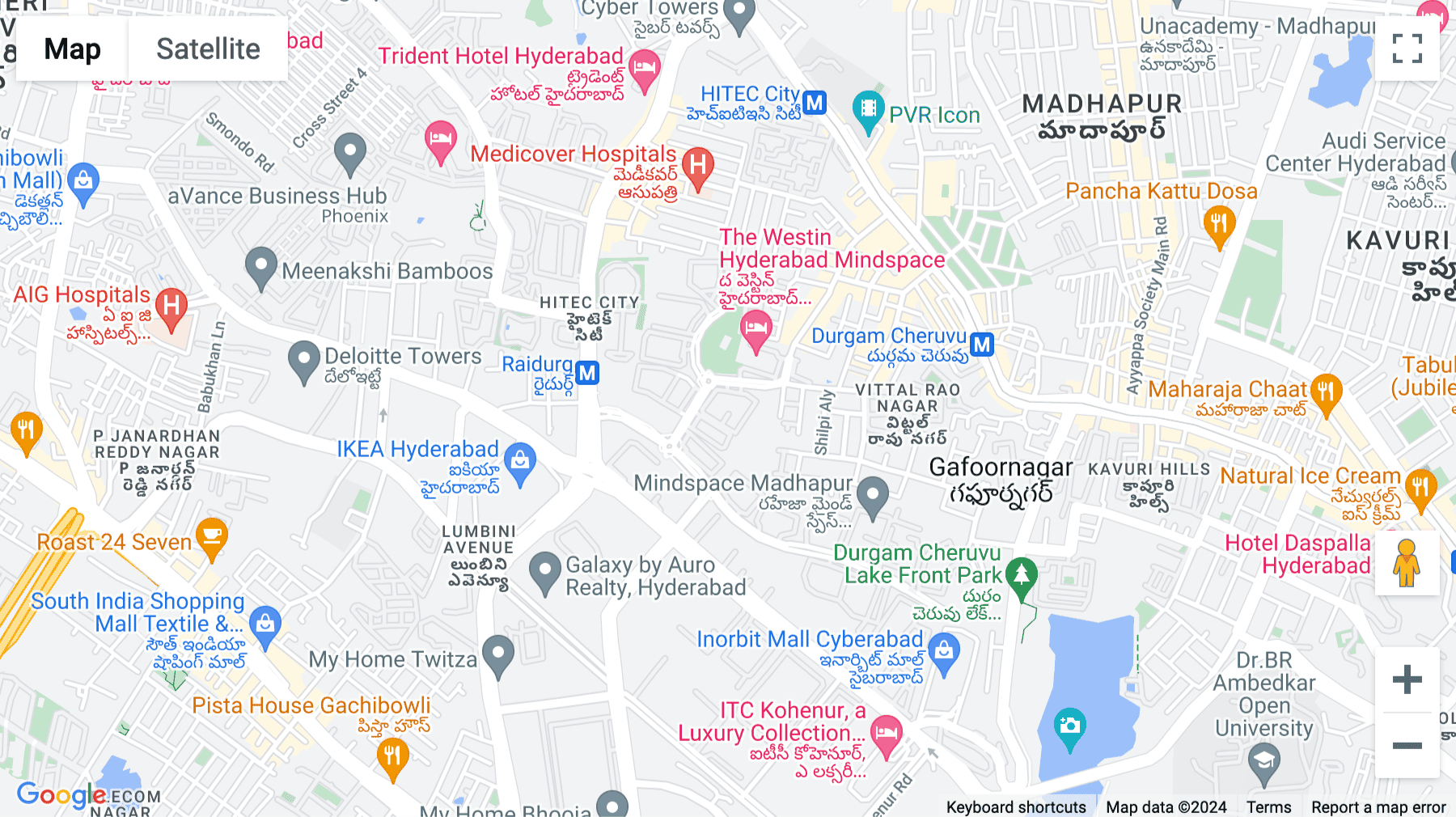 Click for interative map of KRC Mindspace, Building No. 9, Mindspace Madhapur Road, Raheja Mindspace IT Park, Hyderabad