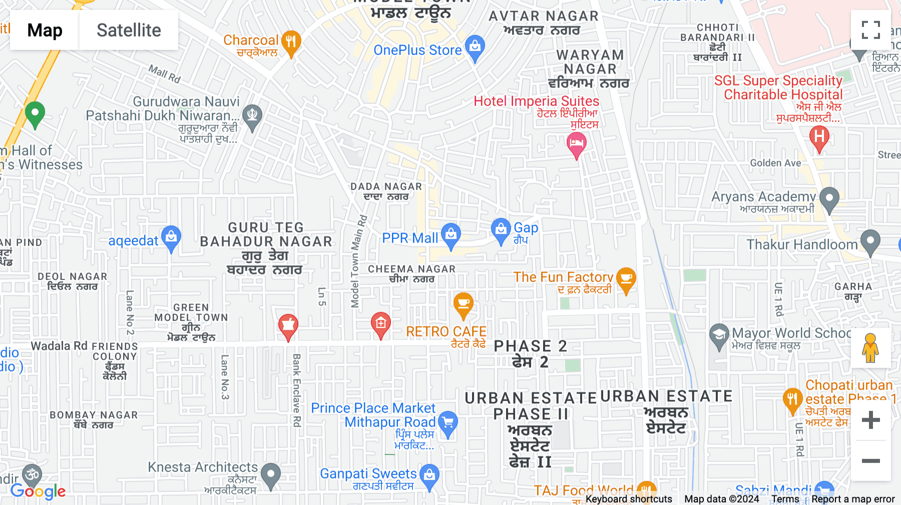 Click for interative map of PPR Mall, Mithapur Road, Ravindra Nagar, 5th Floor, Phase 2, Jalandhar