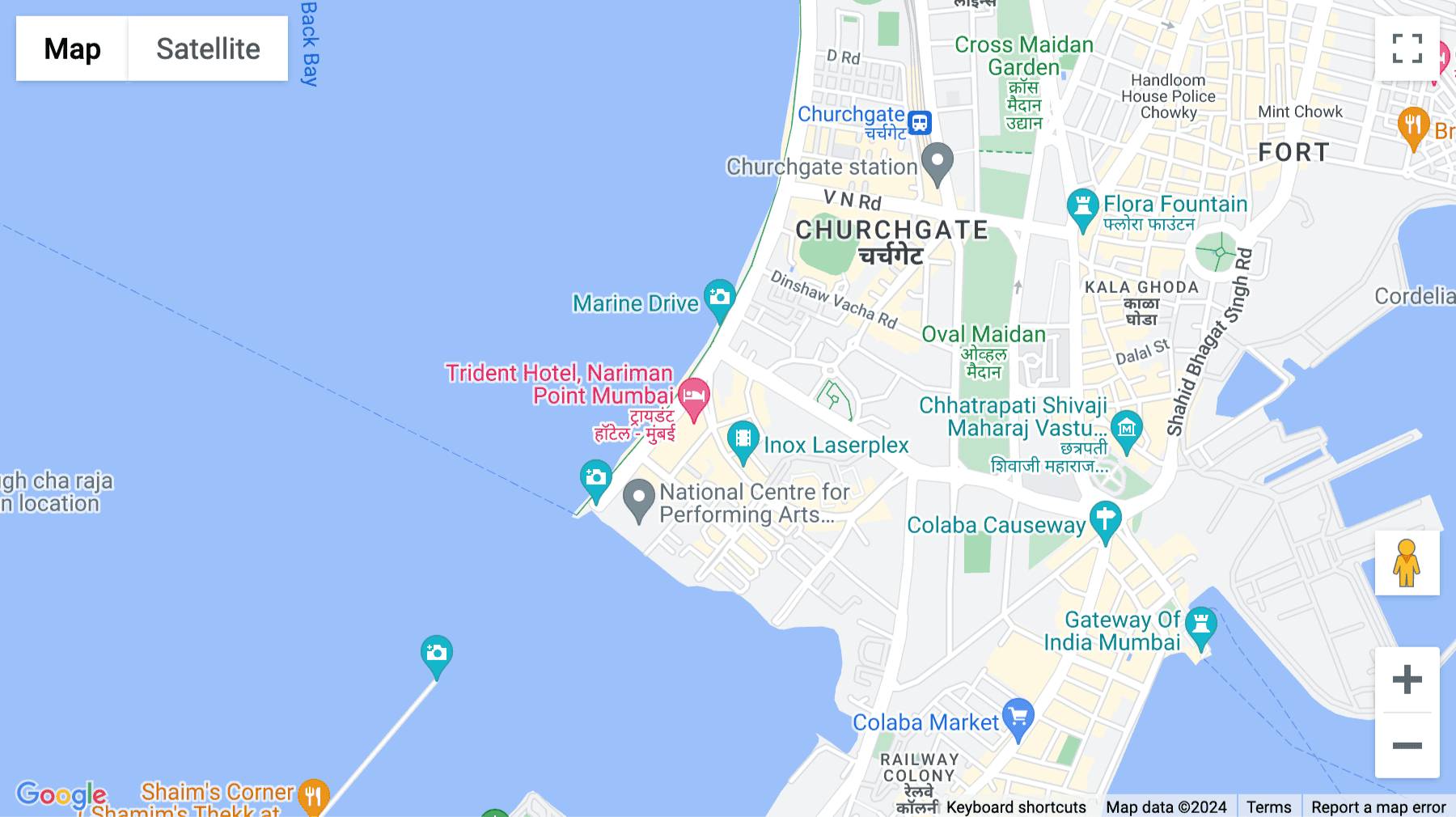 Click for interative map of Express Towers, Marine Drive, Nariman Point, Mumbai