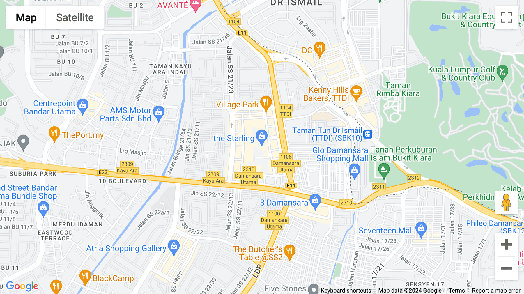 Click for interative map of The Starling Mall, Damansara Uptown, Lot 4-401 & 4-402, Level 4, 6 Jalan SS21/37, Petaling Jaya