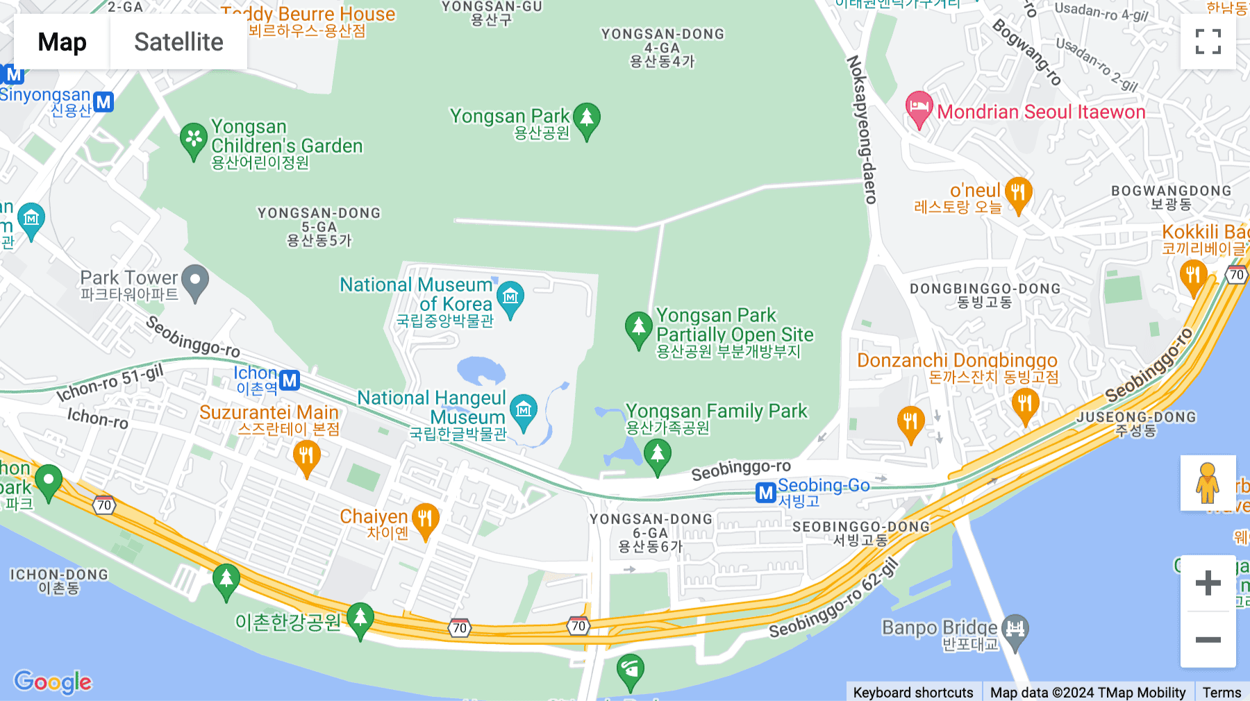 Click for interative map of Yongsan Branch, 17 Seobinggo-ro, Seoul