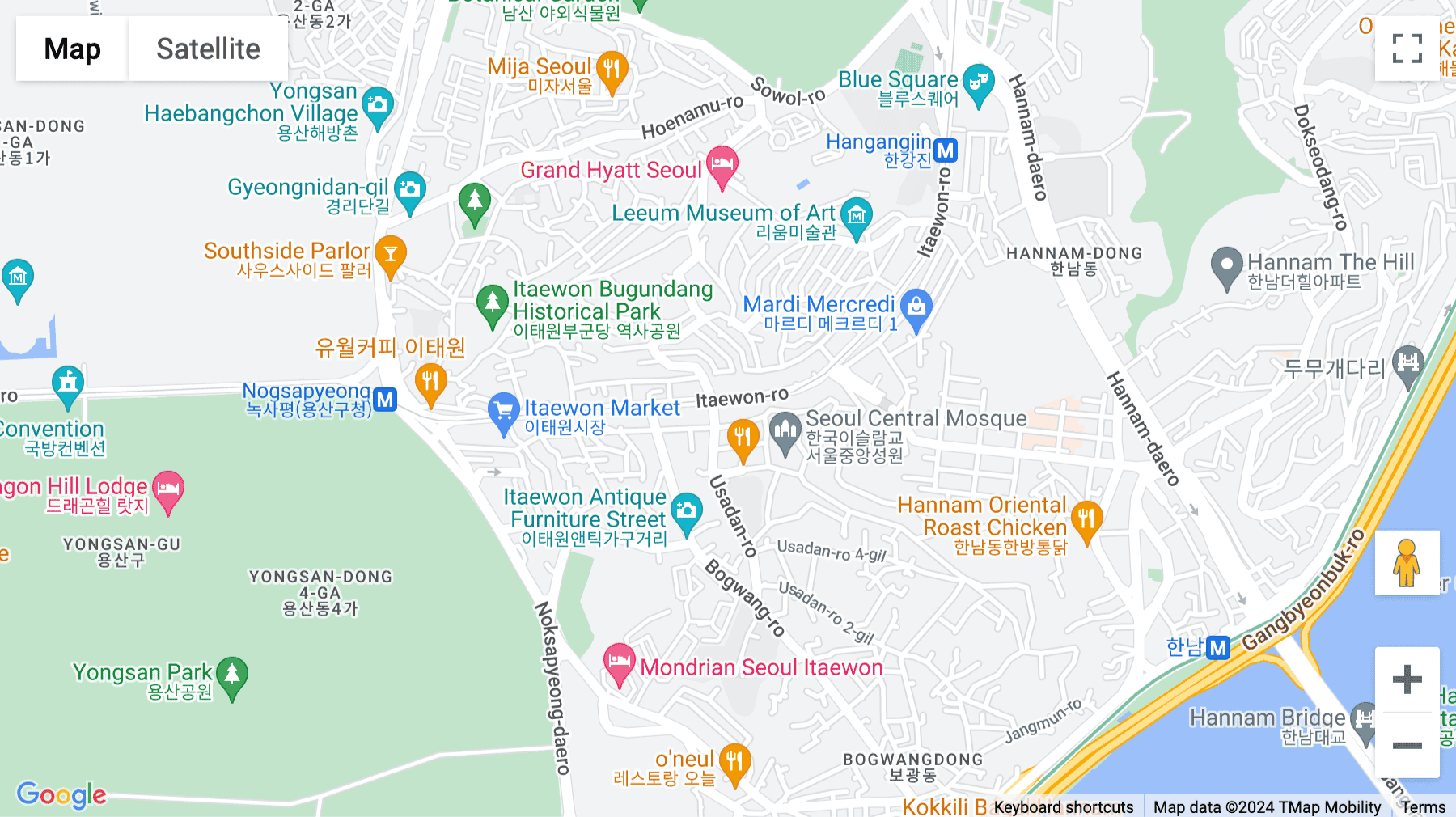 Click for interative map of 200 Itaewon-ro, Hannam, Seoul