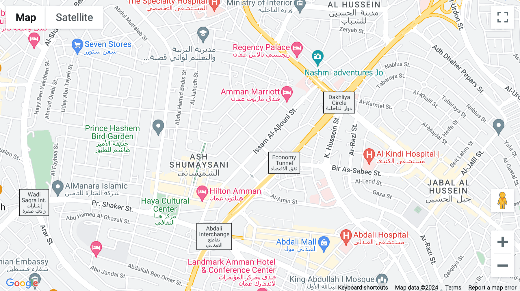 Click for interative map of Issam Al-Ajlouni Street, Amman