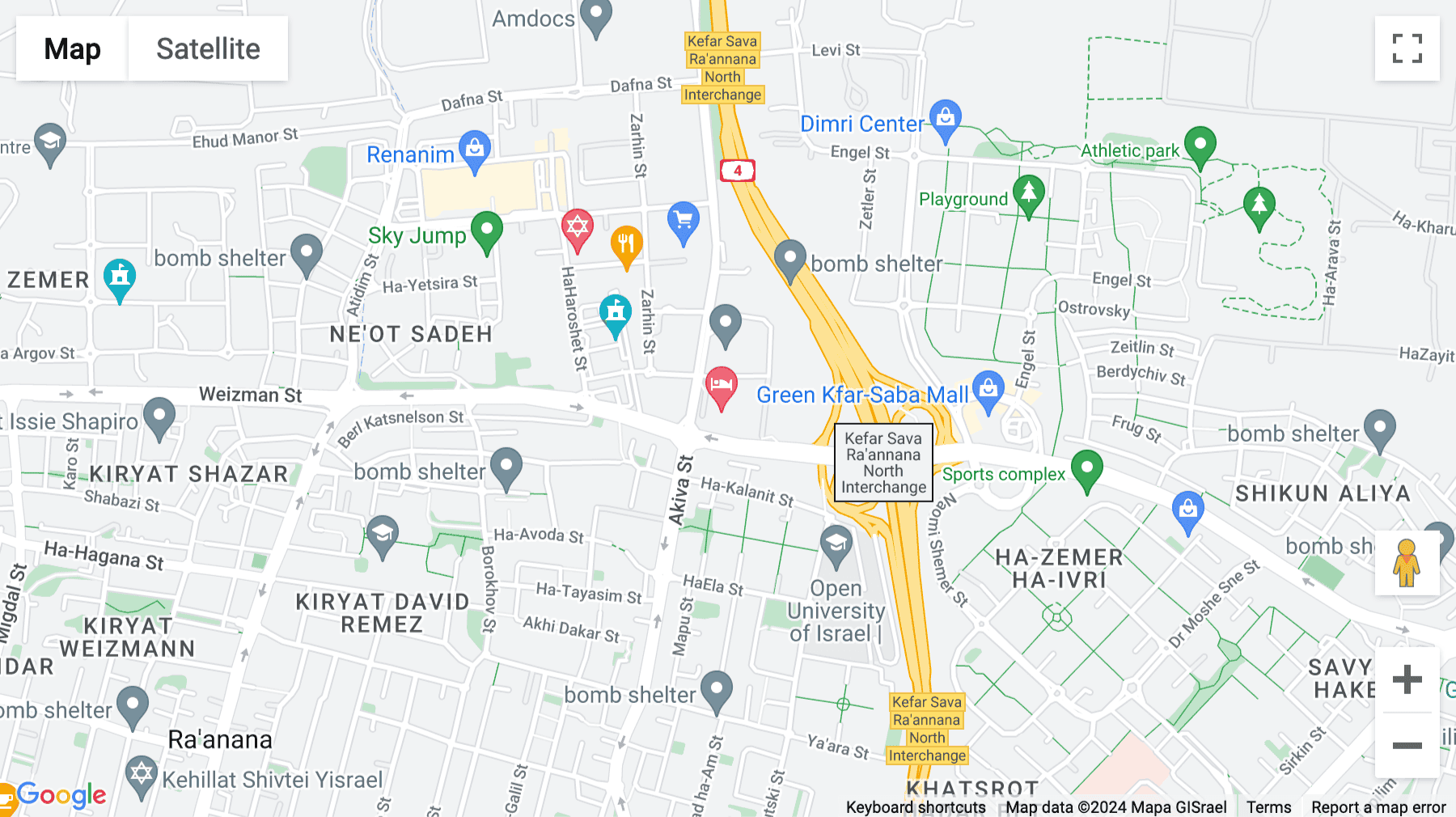 Click for interative map of 2 Hatidhar Street, Millennium House, Ra'anana