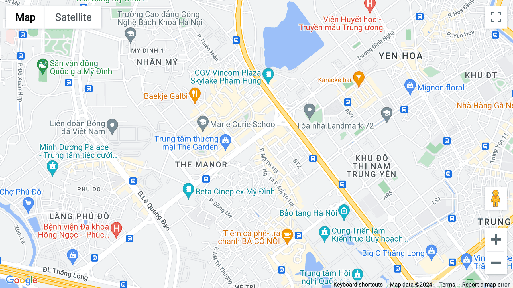 Click for interative map of The Sun Building, Me Tri Street, Hanoi