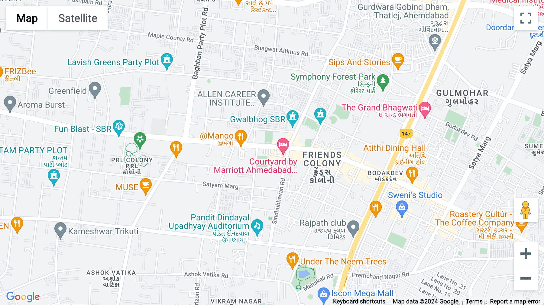 Click for interative map of Sindhu Bhavan Road, Opposite Krishna Farms, 10th, 11th and 12th Floor, Shivarth The Ace, Ahmedabad