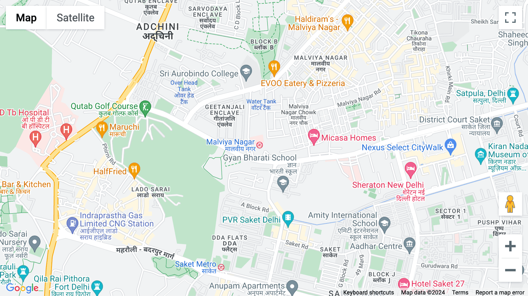 Click for interative map of Eldeco Center, New Colony, Hauz Rani, New Delhi