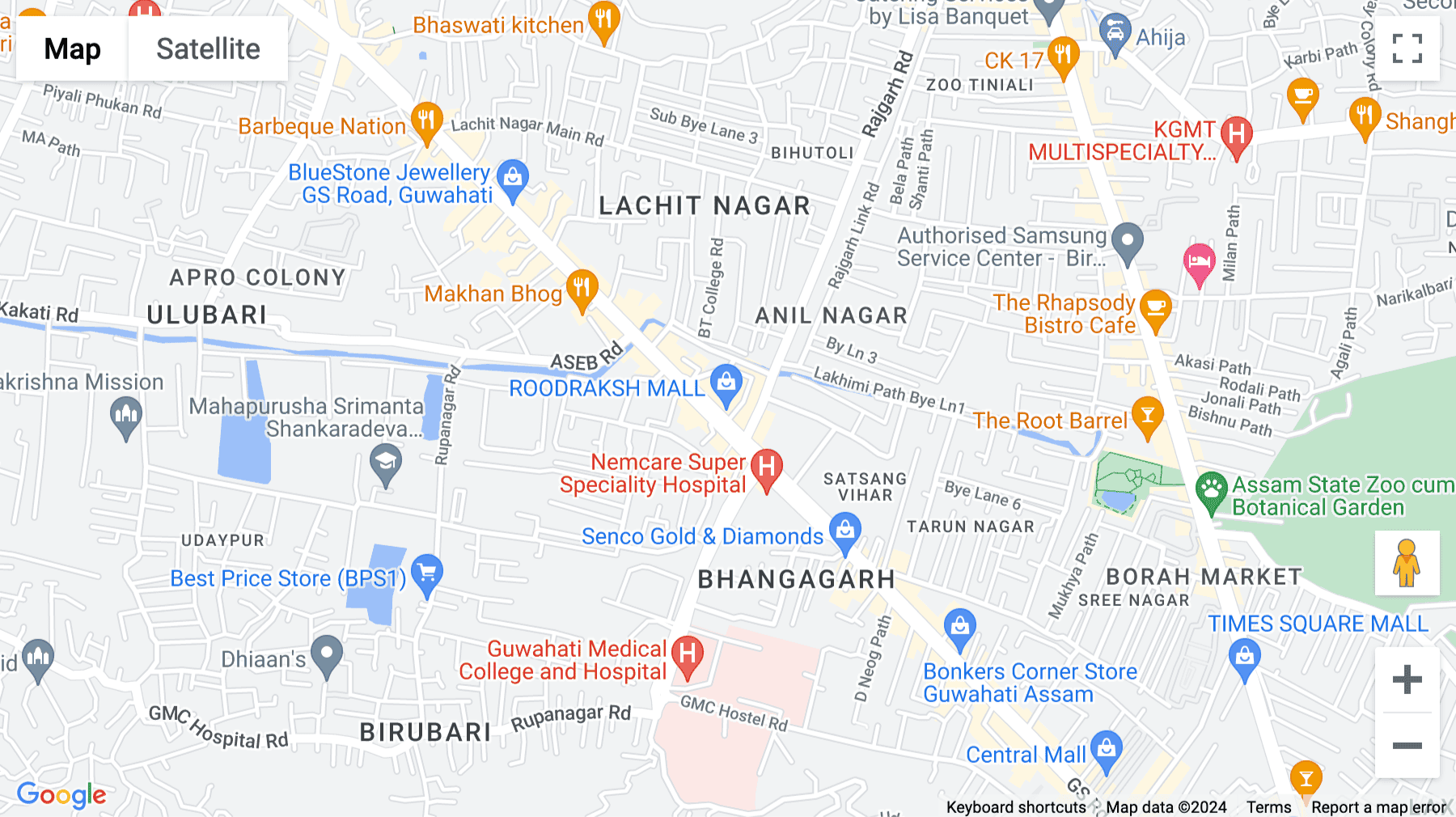 Click for interative map of G.S. Road, Bhangagarh, Roodraksh Mall, Guwahati