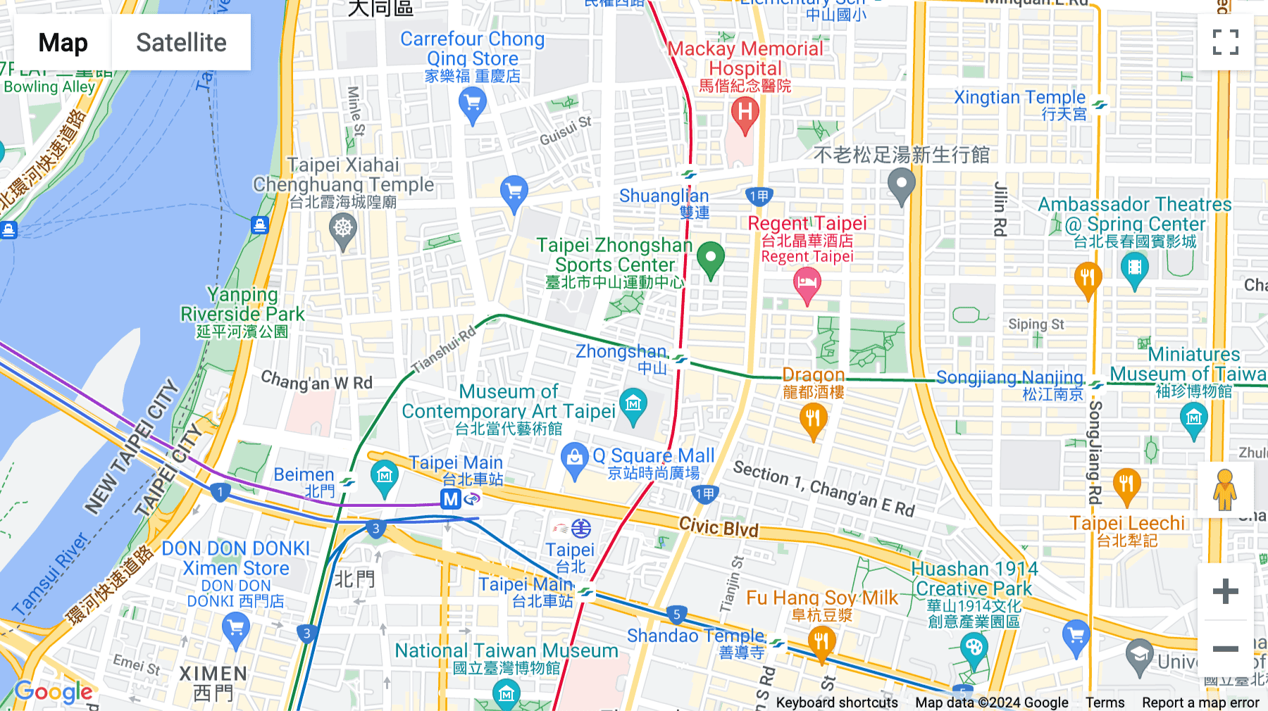 Click for interative map of No. 62, Nanjing West Road, 7th Floor, Taipei