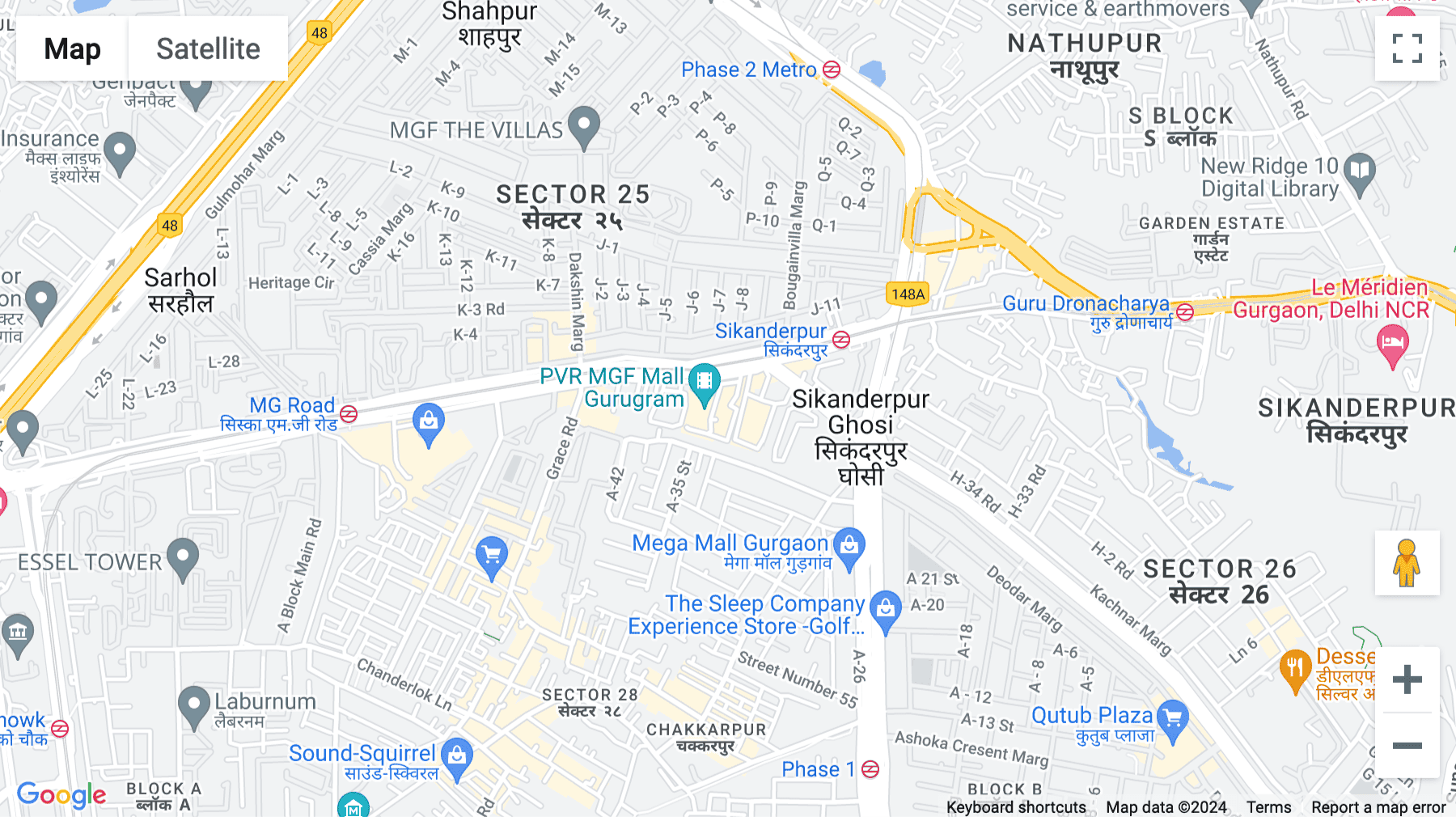 Click for interative map of Mehrauli-Gurgaon Road, LG 006, DLF Grand Mall, Metro Station, (Near Sikanderpur), DLF Phase 1, Sector 28, Gurugram