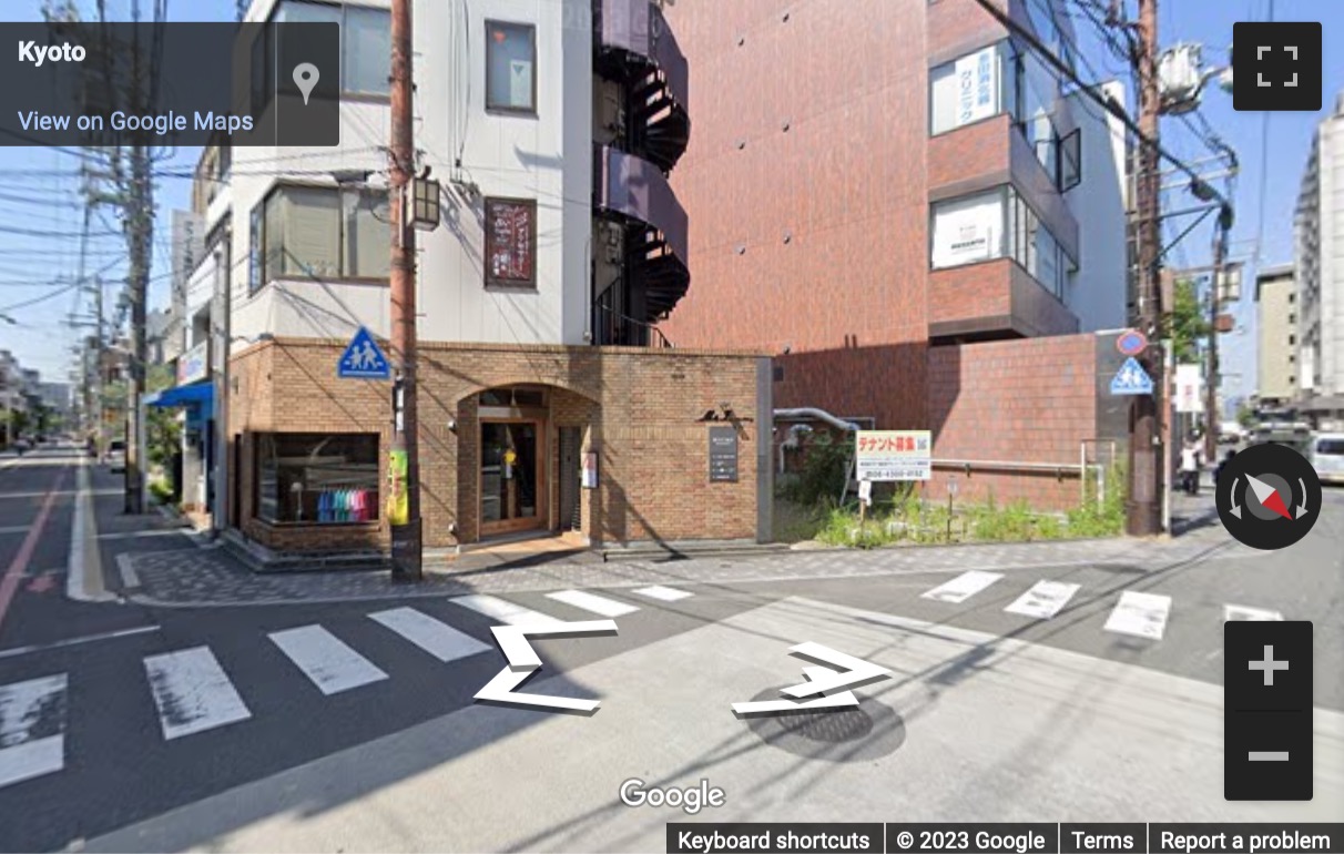 Street View image of 4F/5F Sanjo COHJU building, 24 Umetada-cho, Nakagyo-ku, Kyoto, Japan