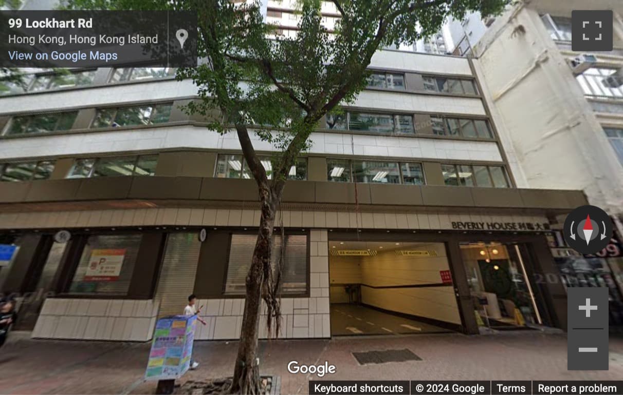 Street View image of Beverly House, 93-107 Lockhart Road, Wan Chai, Hong Kong