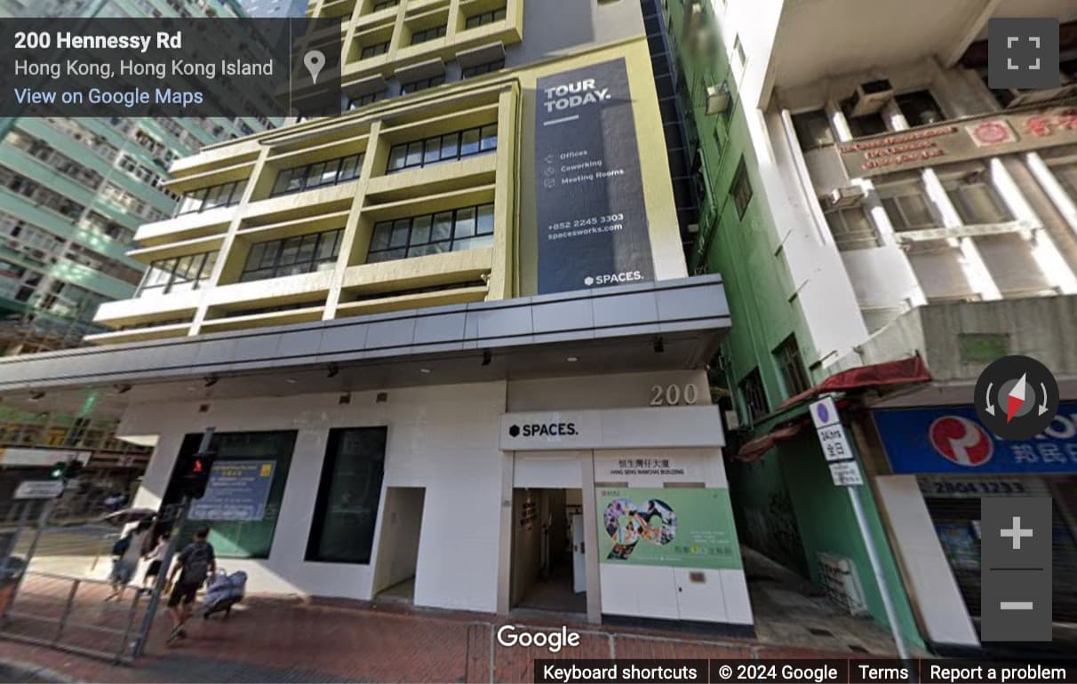 Street View image of 200 Hennessy Road, Wan Chai, Hong Kong