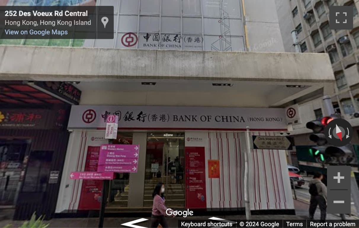 Street View image of 246-248 Des Voeux Rd Central, Sheung Wan, Hong Kong