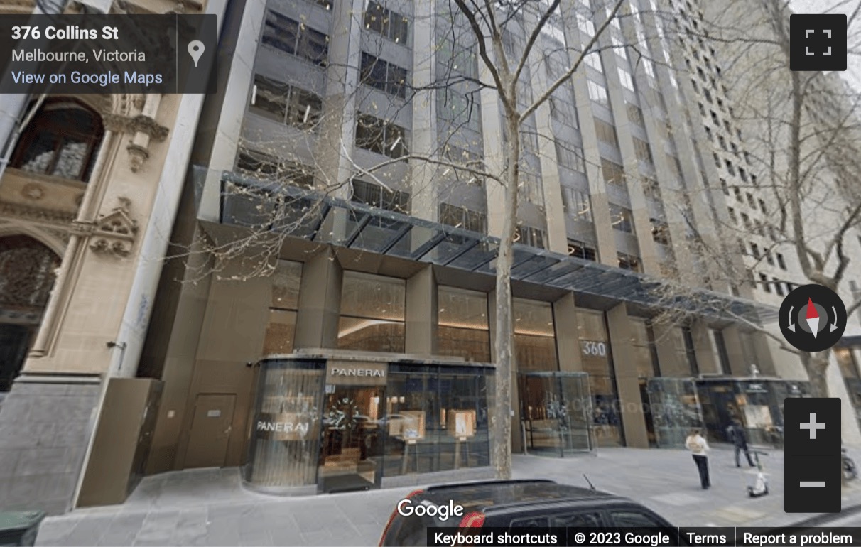 Street View image of 26th Floor, 360 Collins Street, Melbourne, Victoria