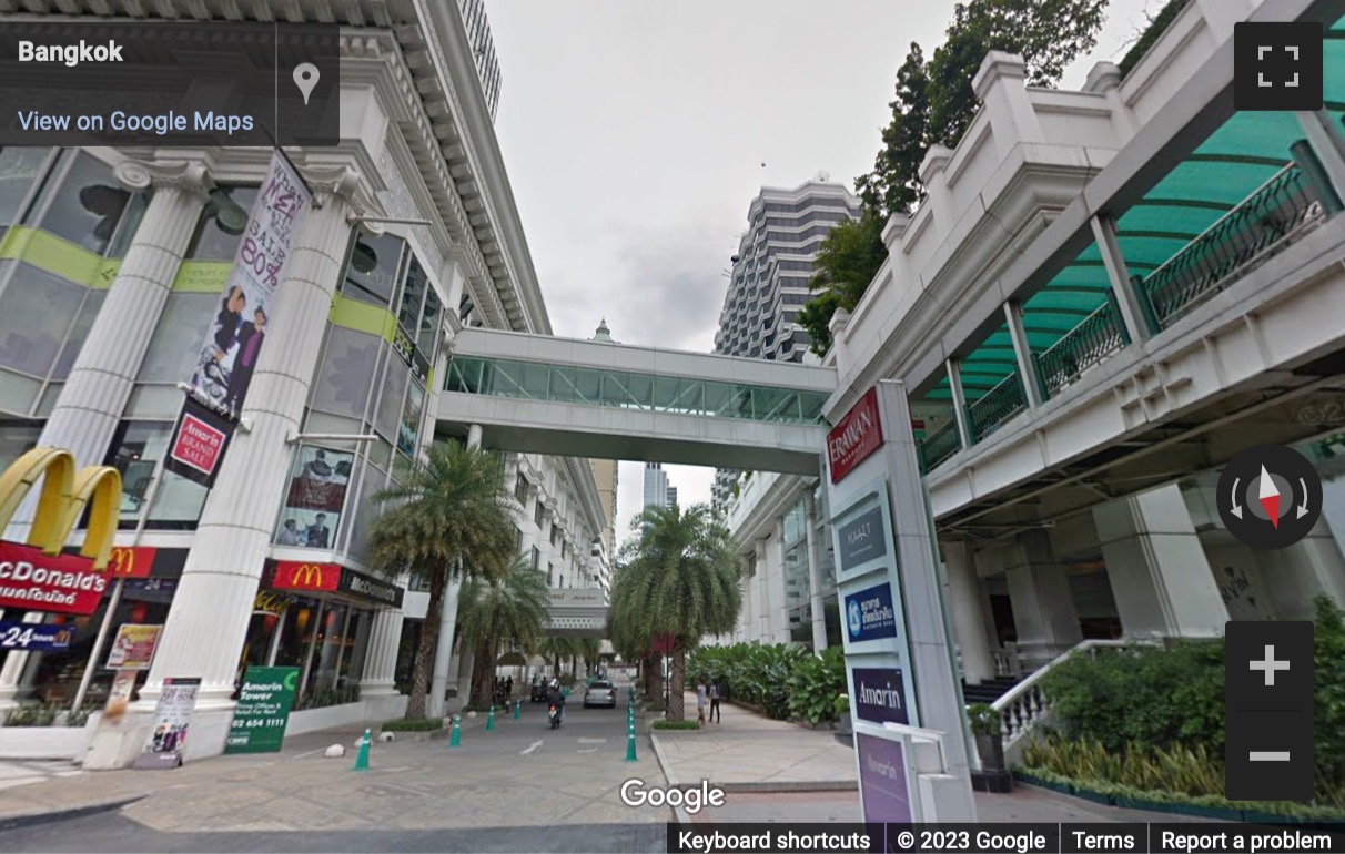 Street View image of Amarin Tower, Unit A, 5th Floor, 496-502 Ploenchit Road, Lumpini, Pathumwan, Bangkok