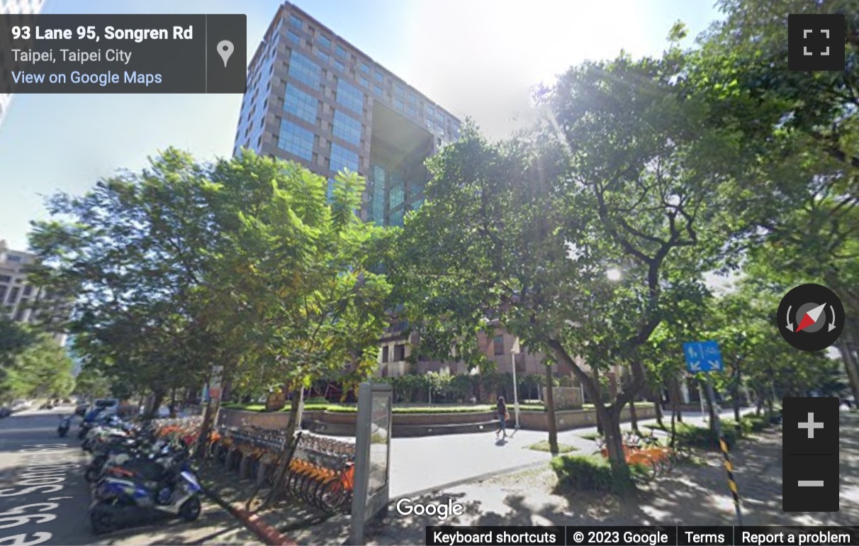 Street View image of 97 Songren Road, Exchange Square Two, Xinyi District, Taipei 110