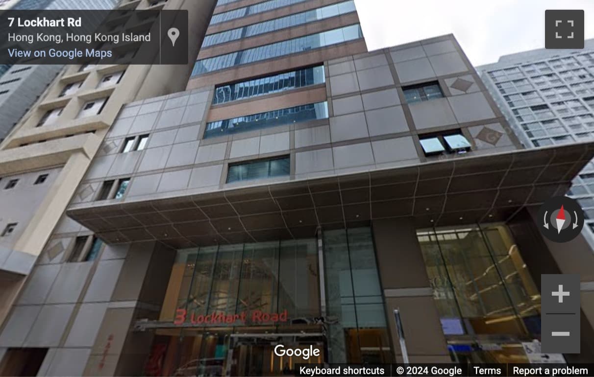 Street View image of 22/F, 3 Lockhart Road, Wanchai, Hong Kong