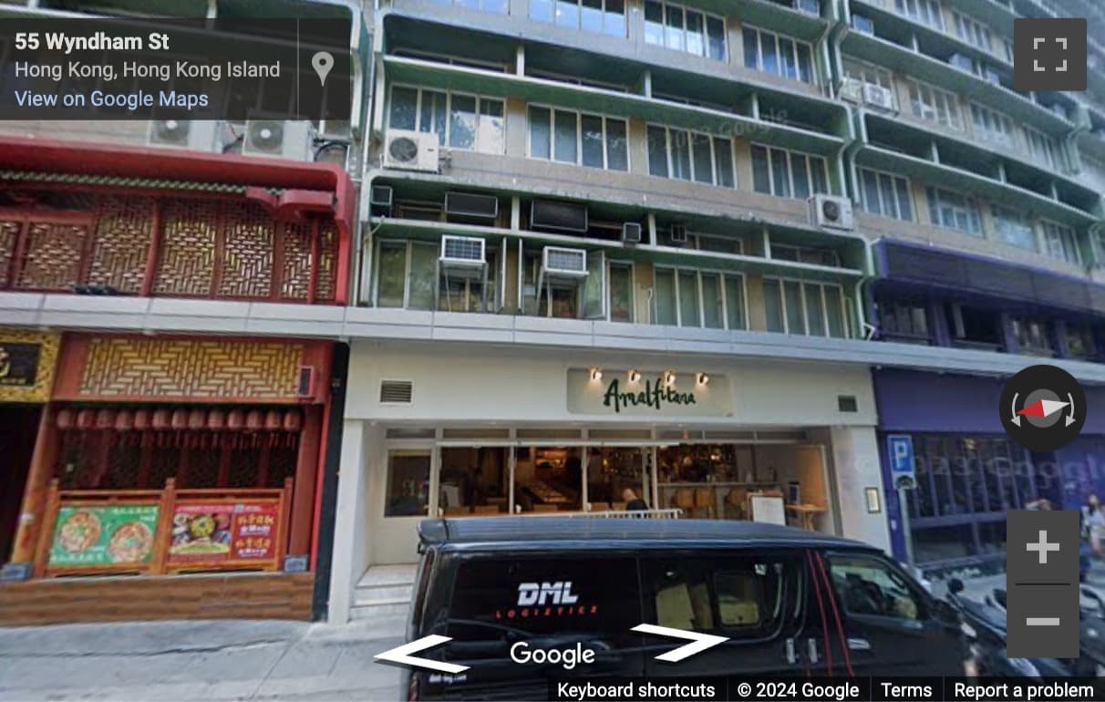 Street View image of 10th Floor, Yu Yuet Lai Building, 43-55 Wyndham Street, Hong Kong