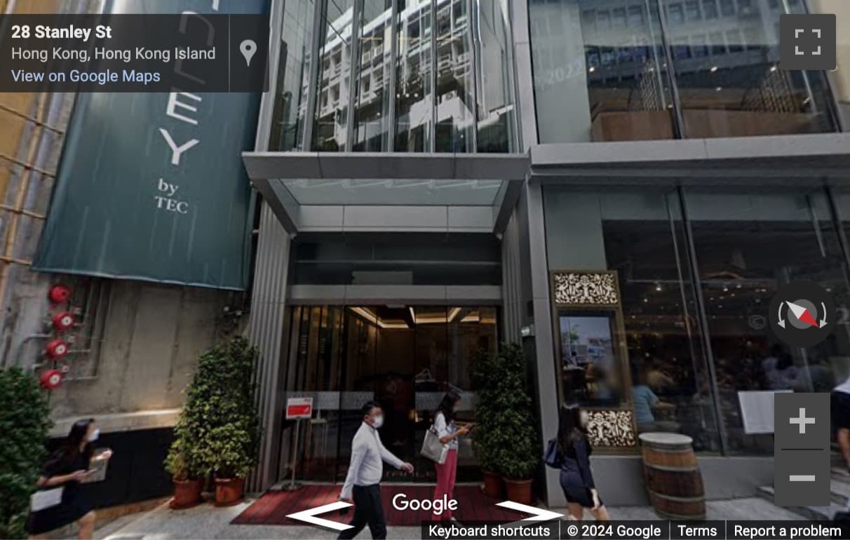 Street View image of No. 28 Stanley Street, 1-25 Floor, Hong Kong