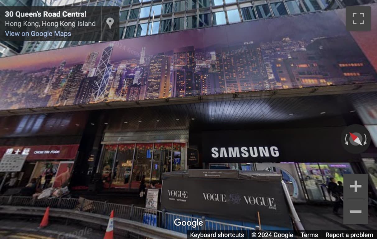 Street View image of China Building, 29 Queen’s Road Central, Level 18 & 19, Hong Kong