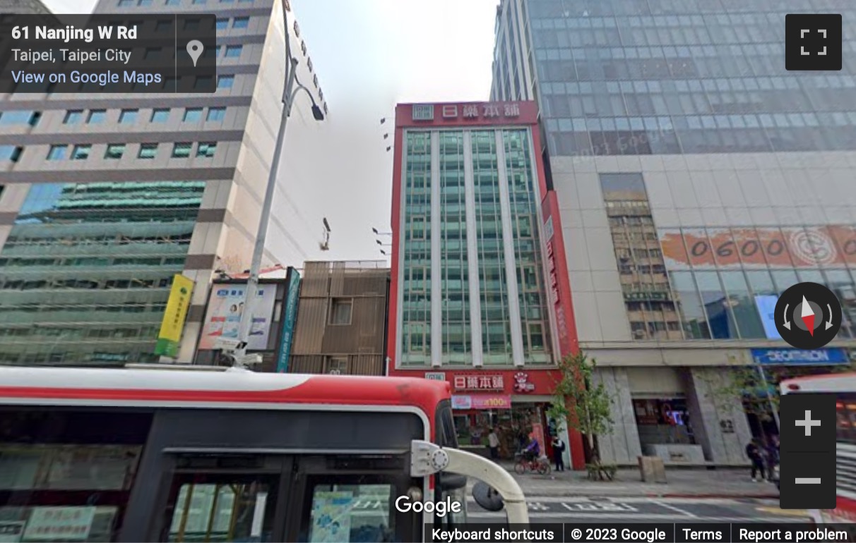 Street View image of No. 62, Nanjing West Road, 7th Floor, Taipei