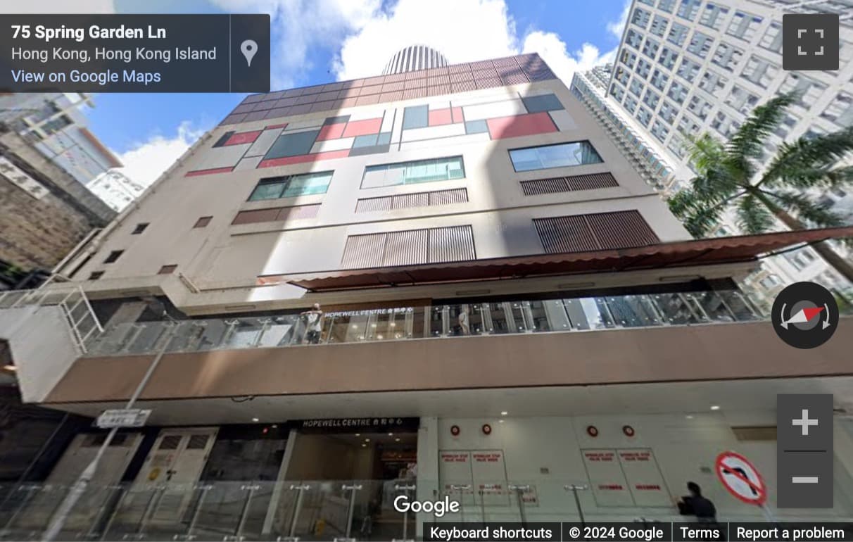 Street View image of 183 Queen’s Road East, Hopewell Centre, Hong Kong