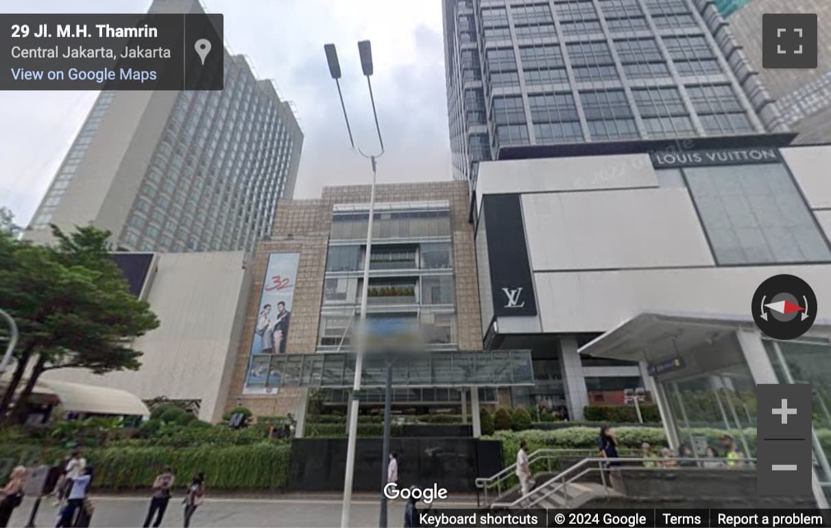 Street View image of Jalan M. H. Thamrin No. Kav. 28-30, RT. 9/RW. 5, The Plaza Office Tower, 7th floor, Gondangdia, Kecamatan, Jakarta