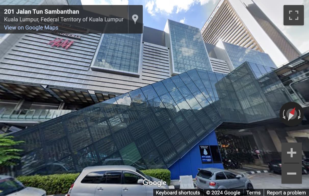 Street View image of 201, Jalan Tun Sambanthan. Brickfields, Kuala Lumpur